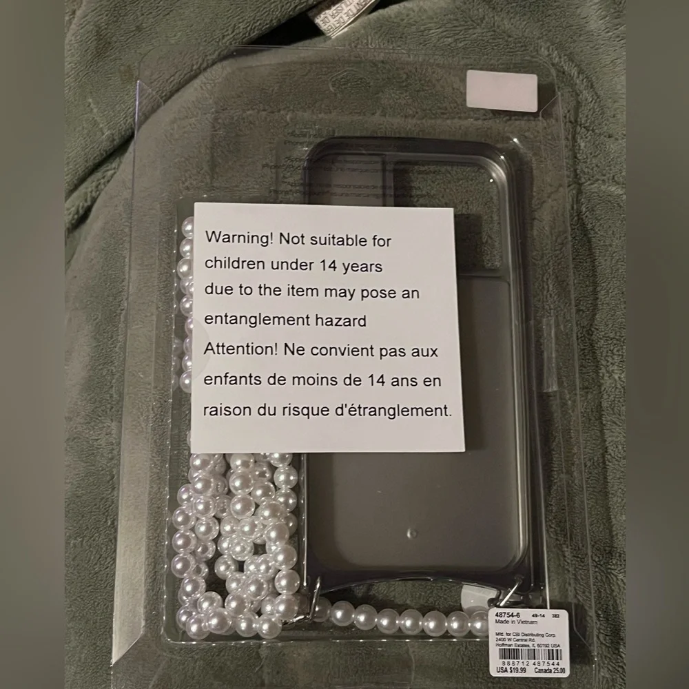 PEARL & CRYSTAL PHONE CASE WITH STRAP - FITS IPHONE® 13 or 13 PRO